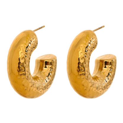 Textured Chunky Hoop Earrings