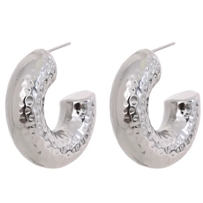 Textured Chunky Hoop Earrings
