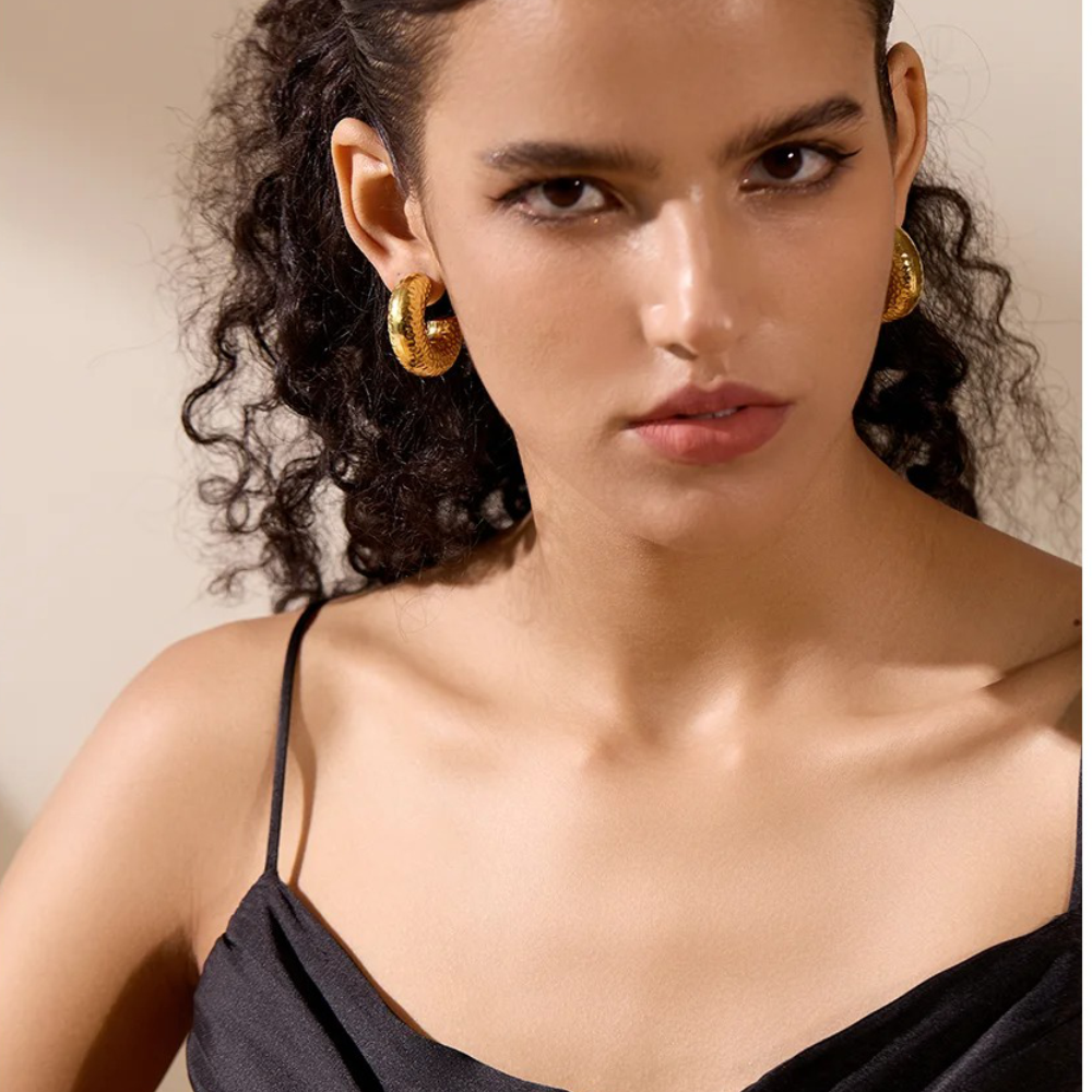 Textured Chunky Hoop Earrings