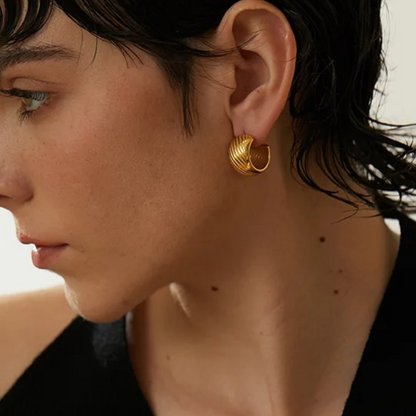 Threaded Cuff Hoop Earrings