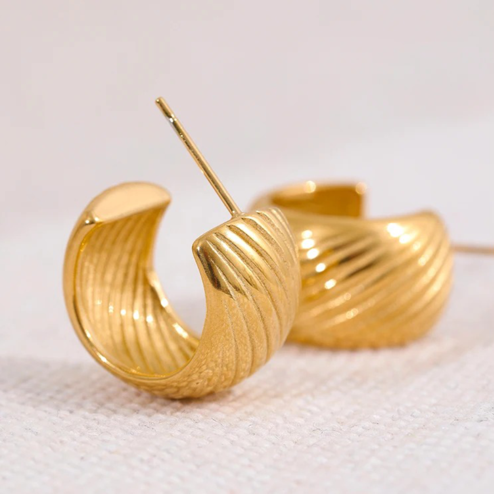 Threaded Cuff Hoop Earrings