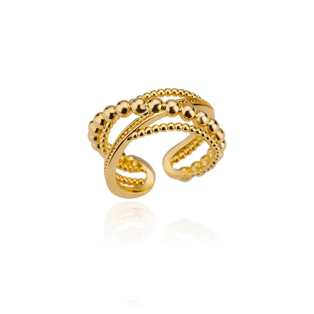 Beaded Open Cross Ring