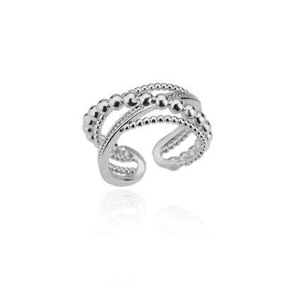Beaded Open Cross Ring