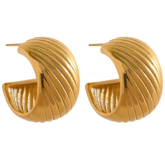 Threaded Cuff Hoop Earrings